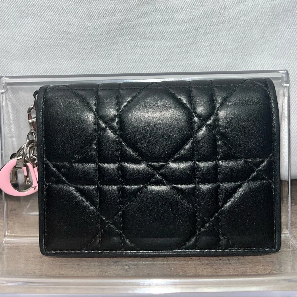 Authentic Dior Black Quilted Leather Wallet- FREE COA